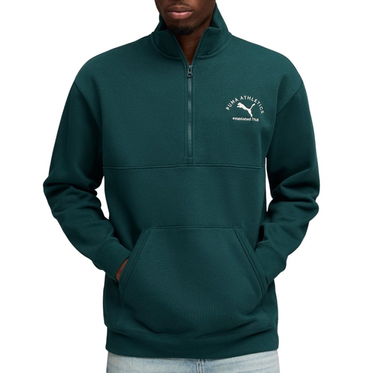 Толстовка мужская Puma CLASS Half Zip Sweater зеленая 68825275