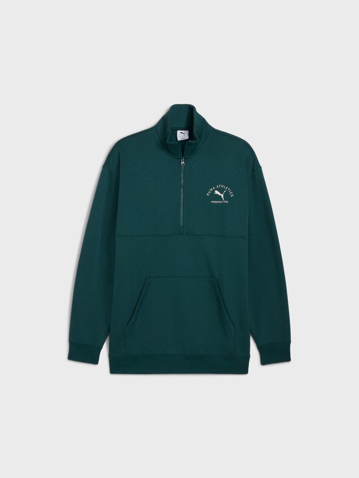 Толстовка чоловіча Puma CLASS Half Zip Sweater зелена 68825275 изображение 5