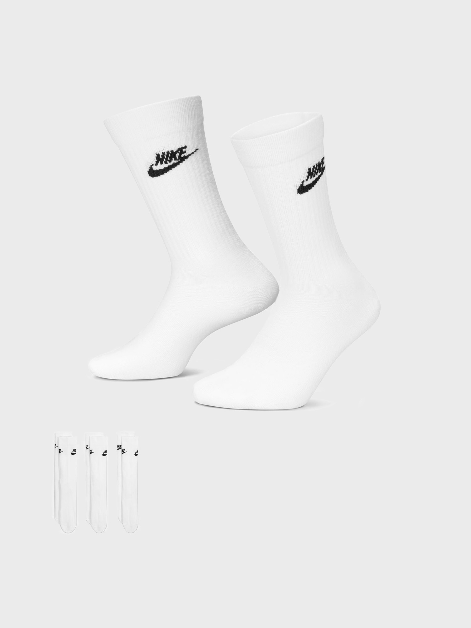 Носки Nike U NK NSW EVERYDAY ESSENTIAL CREW 3PR - 144 белые DX5025-100 изображение 2