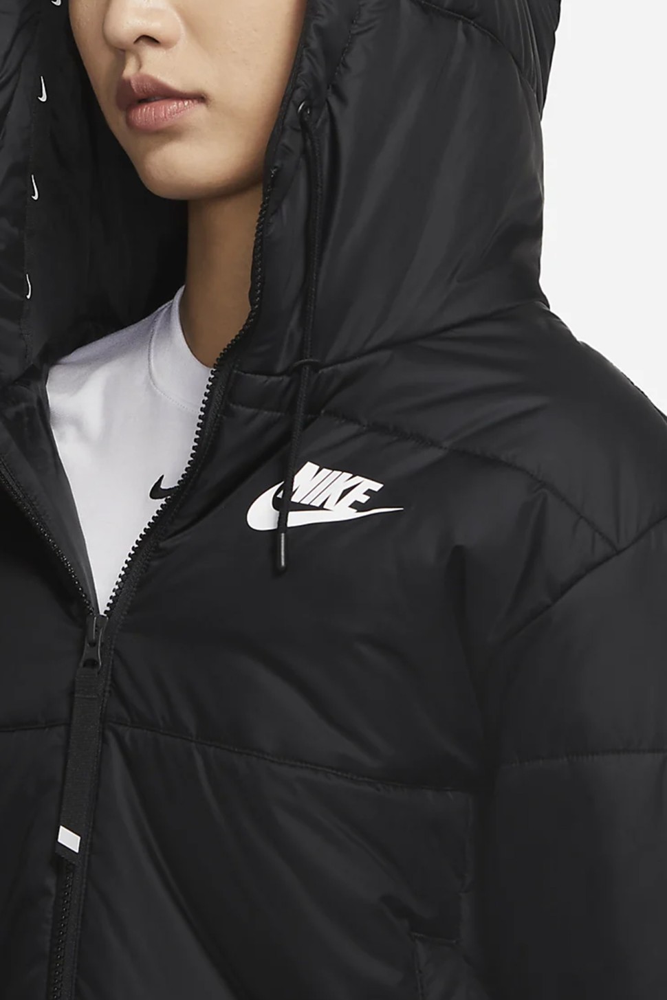 Куртка жіноча Nike W Nsw Tf Rpl Classic Tape Jkt чорна DJ6997-010 — фото 4