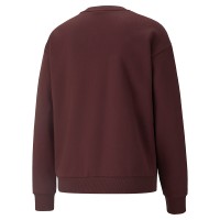 Толстовка женская Puma Ess+ Metallic Logo Crew бордовая 58689321 изображение 2