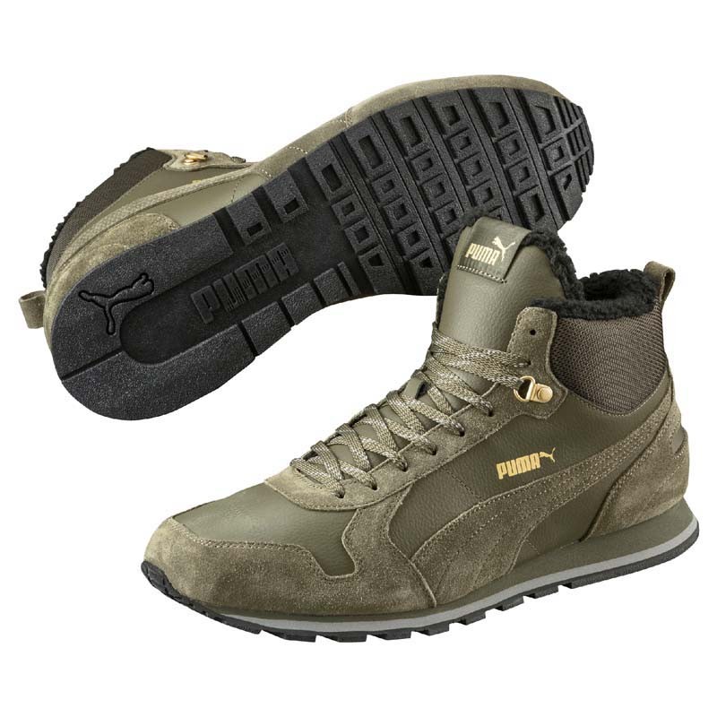 Ботинки мужские Puma ST Runner Mid Fur хаки 36510202 — фото 3