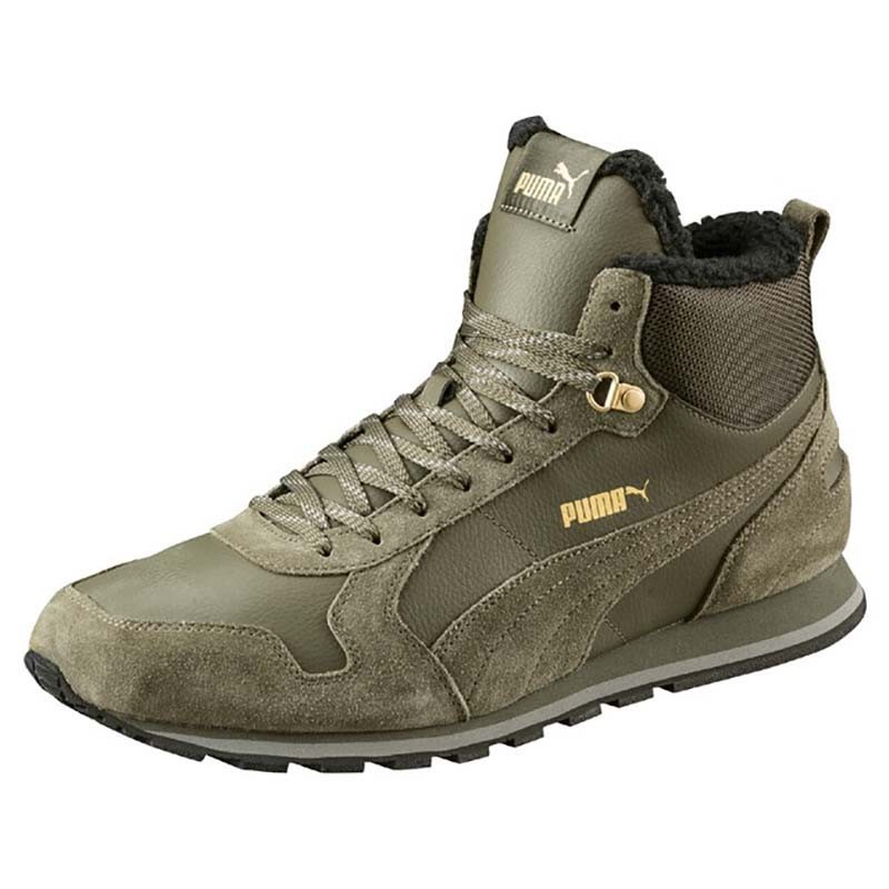 Ботинки мужские Puma ST Runner Mid Fur хаки 36510202 — фото 4