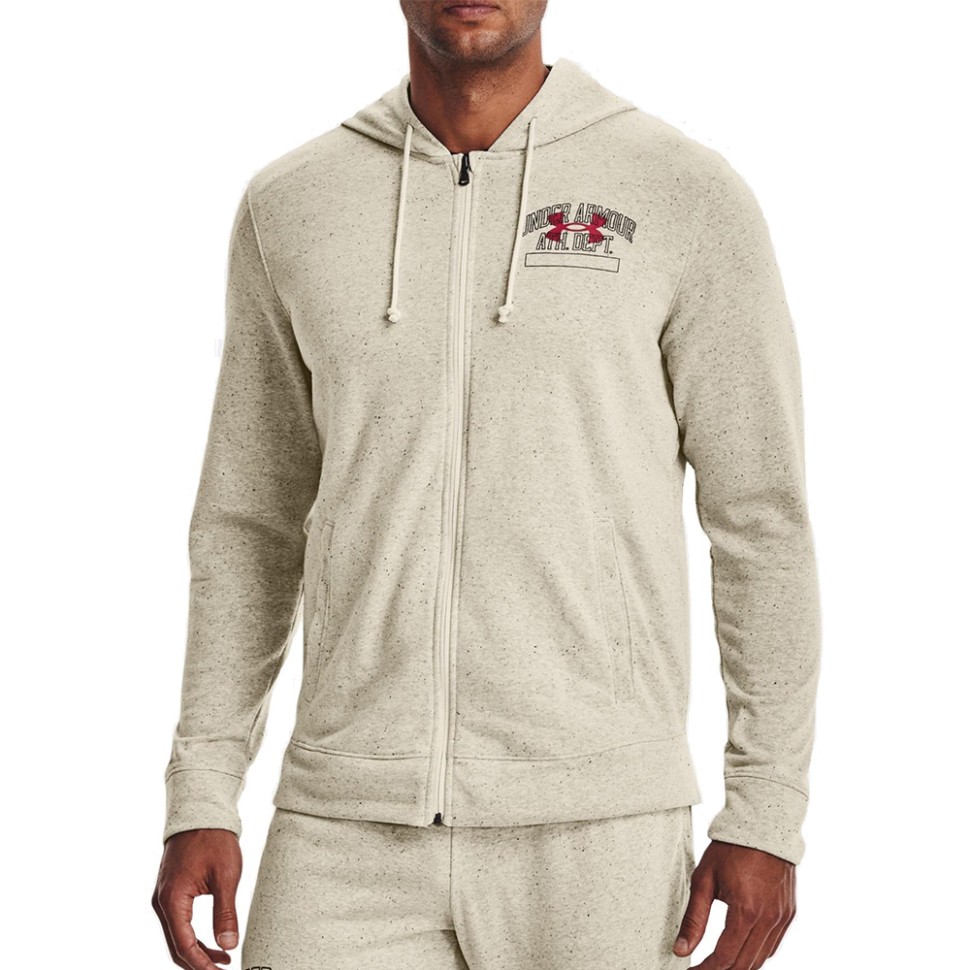 Толстовка чоловіча Under Armour Rival Try Athlc Dep Fz Hd бежева 1370355-279 изображение 1