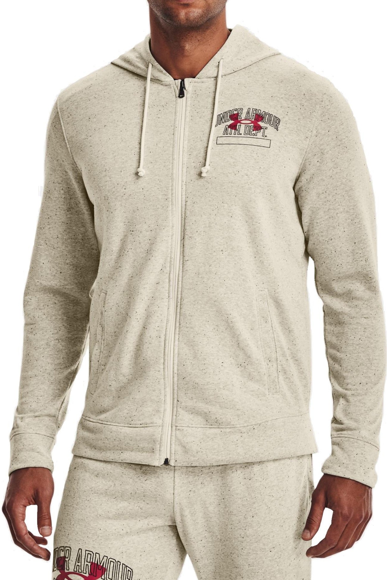 Толстовка чоловіча Under Armour Rival Try Athlc Dep Fz Hd бежева 1370355-279 изображение 2