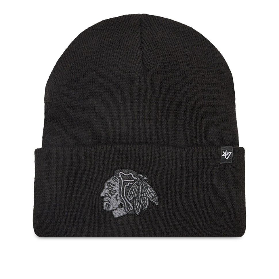 Шапка унісекс 47 Brand NHL CHICAGO BLACKHAWKS HAYMAKE чорна H-HYMKR04ACE-BKC — фото 1