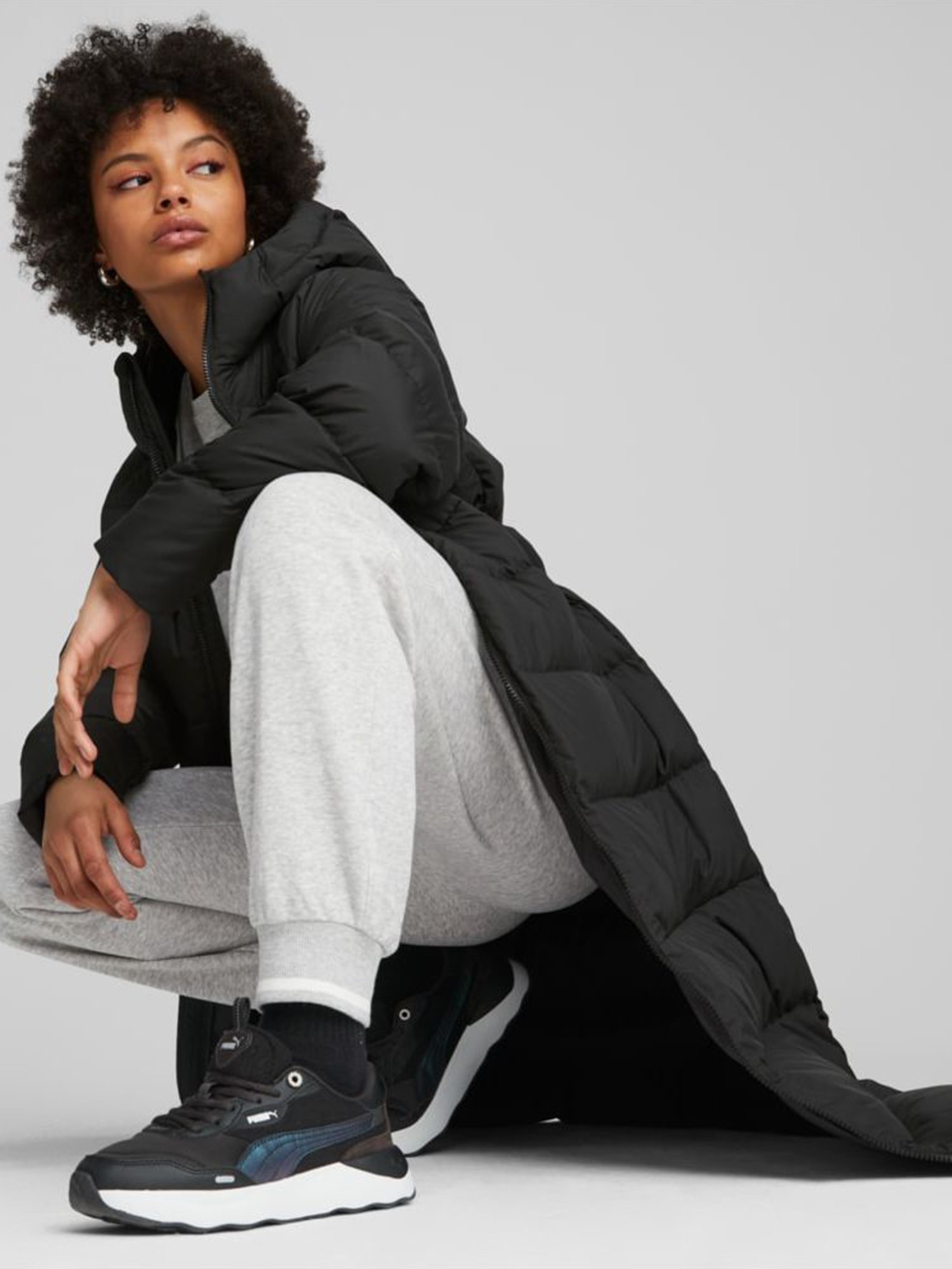 Куртка женская Puma Long Hooded Down Coat черная 67536501 изображение 4