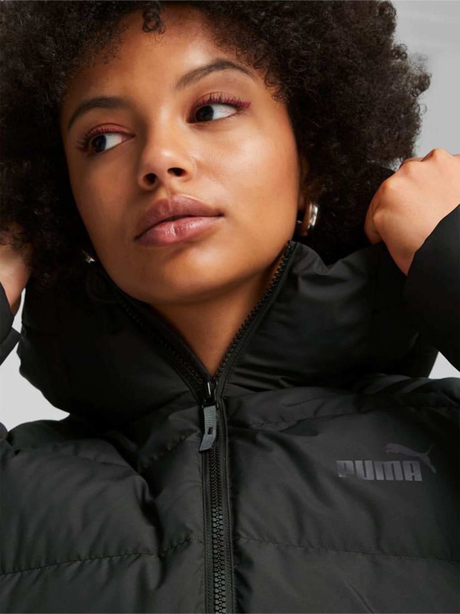 Куртка женская Puma Long Hooded Down Coat черная 67536501 изображение 5