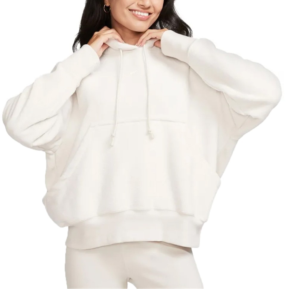 Толстовка жіноча Nike W NSW PHNX PLSH OS HDY бежева FN3625-104 — фото 1