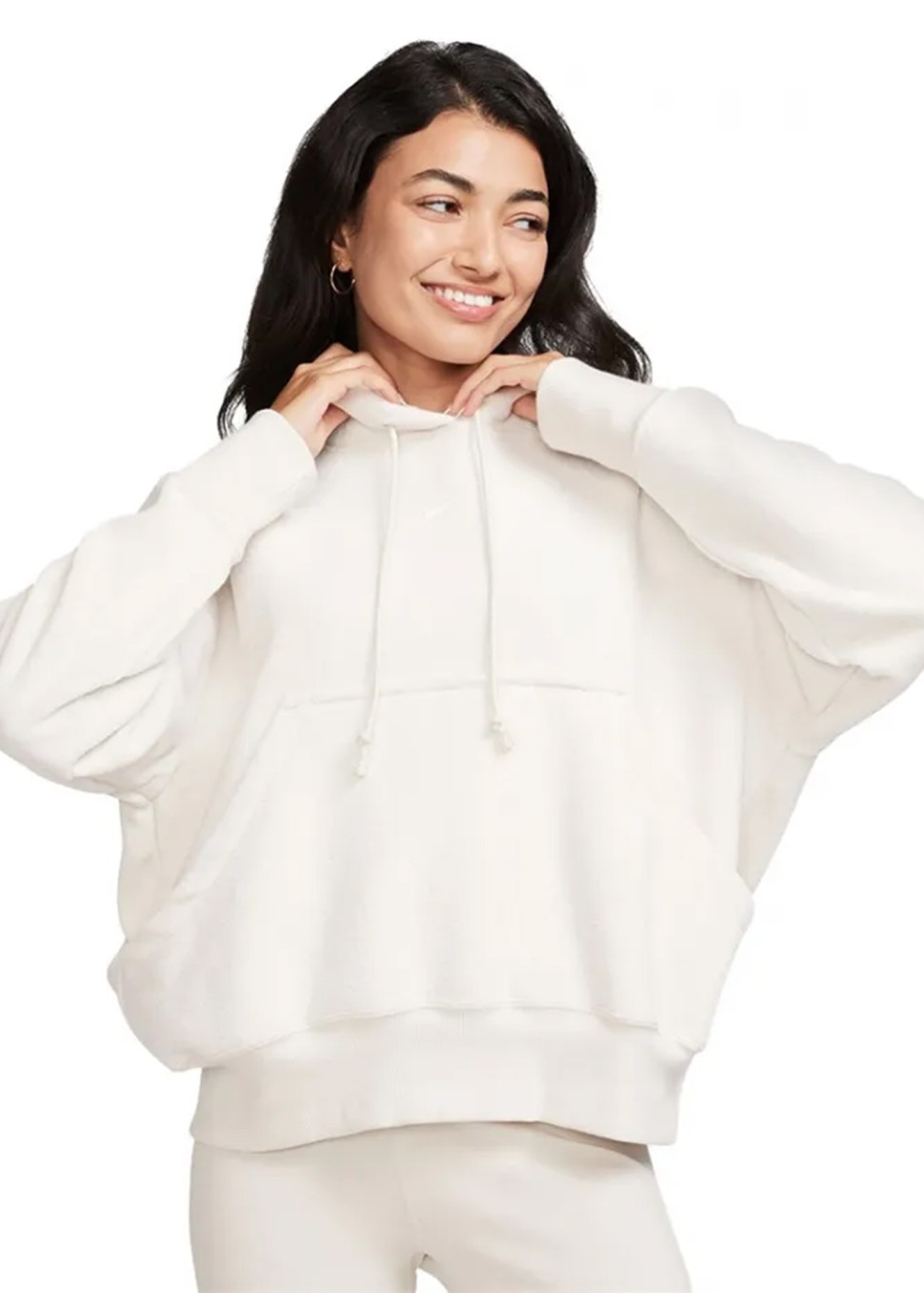 Толстовка жіноча Nike W NSW PHNX PLSH OS HDY бежева FN3625-104 — фото 2