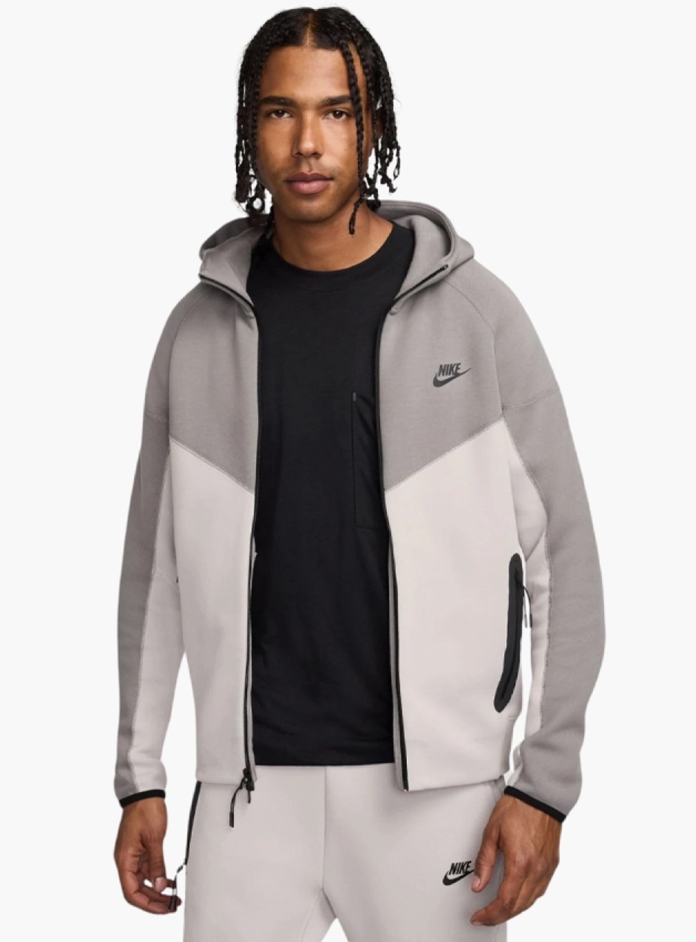 Толстовка мужская Nike M NK TCH FLC FZ WR HOODIE серая FB7921-014 изображение 2