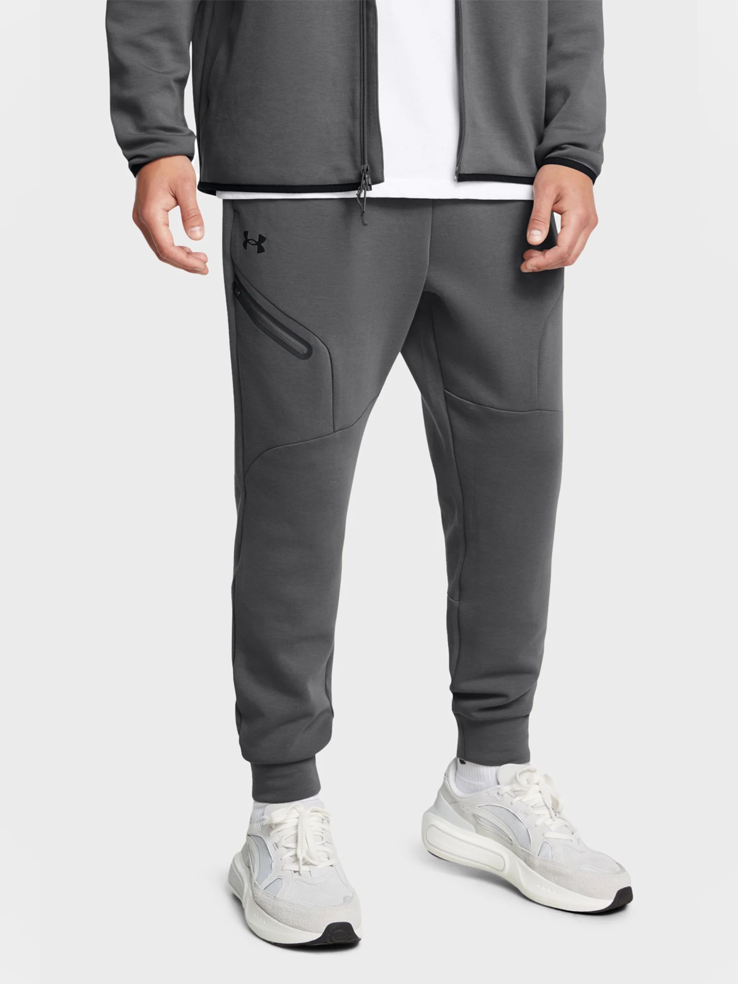 Штани чоловічі Under Armour UA Unstoppable Flc Jgr EU сірі 1389353-025 изображение 2