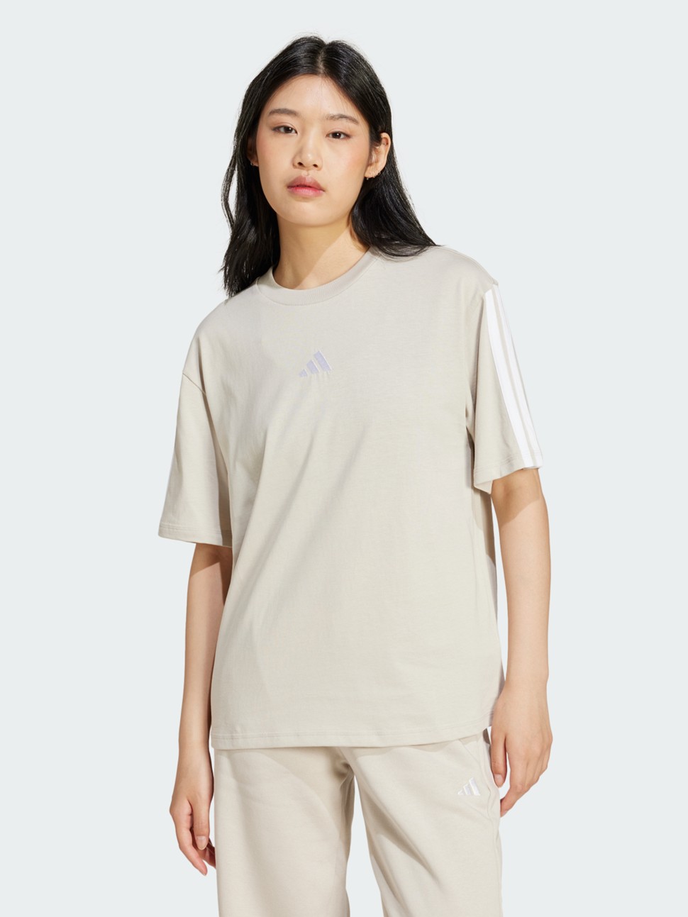 Футболка жіноча Adidas W 3S SJ BF T бежева JE1219 — фото 2