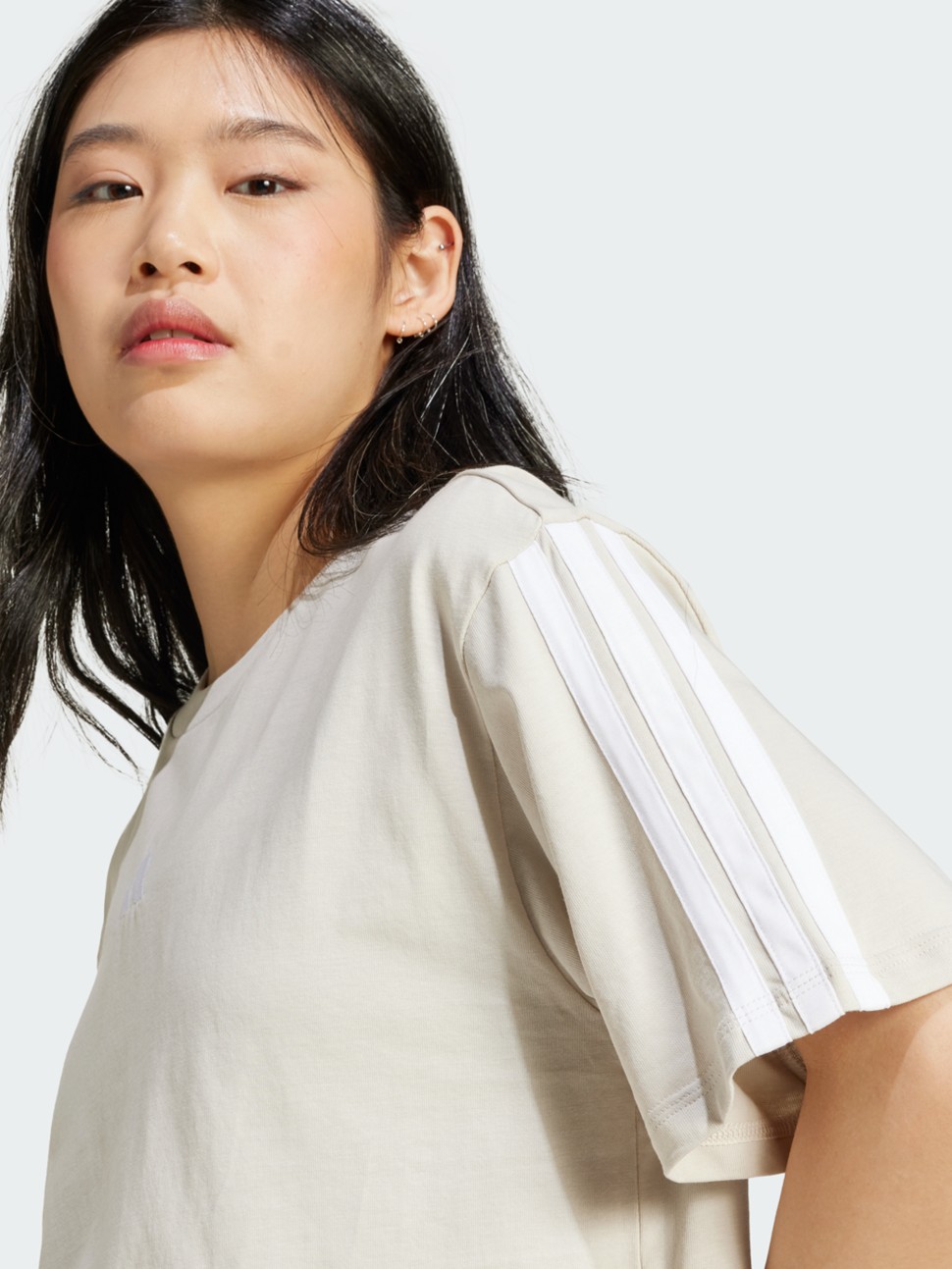 Футболка жіноча Adidas W 3S SJ BF T бежева JE1219 — фото 5