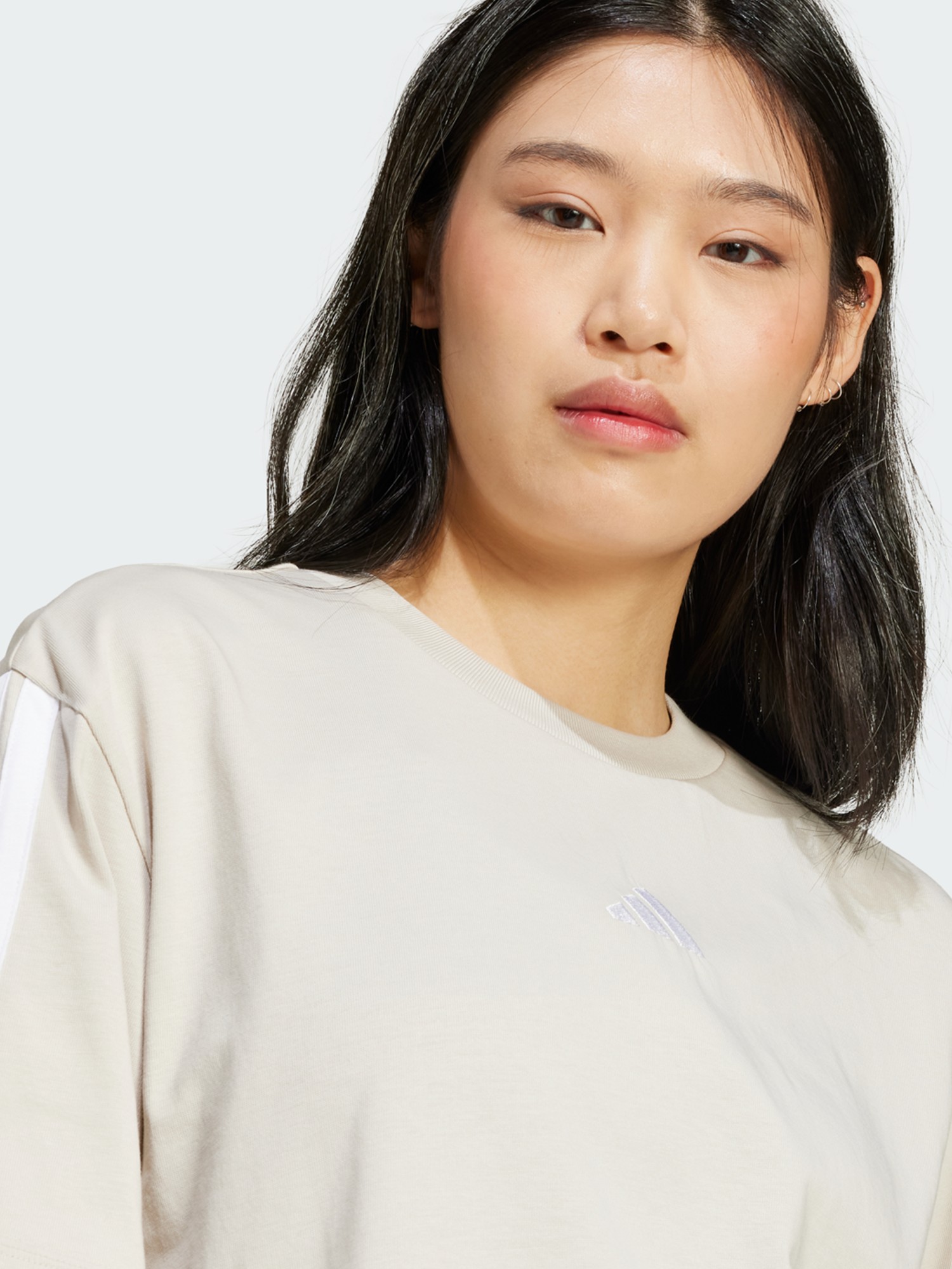 Футболка женская Adidas W 3S SJ BF T бежевая JE1219 изображение 6