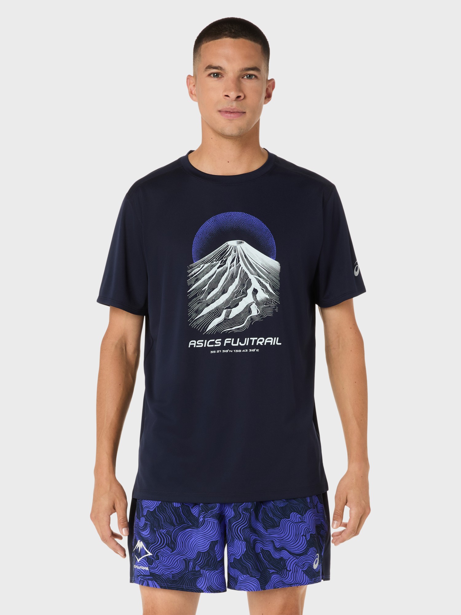 Футболка чоловіча Asics FUJITRAIL LOGO SS TOP темно-синя 2011D527-400 изображение 2
