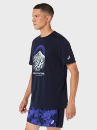 Футболка чоловіча Asics FUJITRAIL LOGO SS TOP темно-синя 2011D527-400 изображение 3
