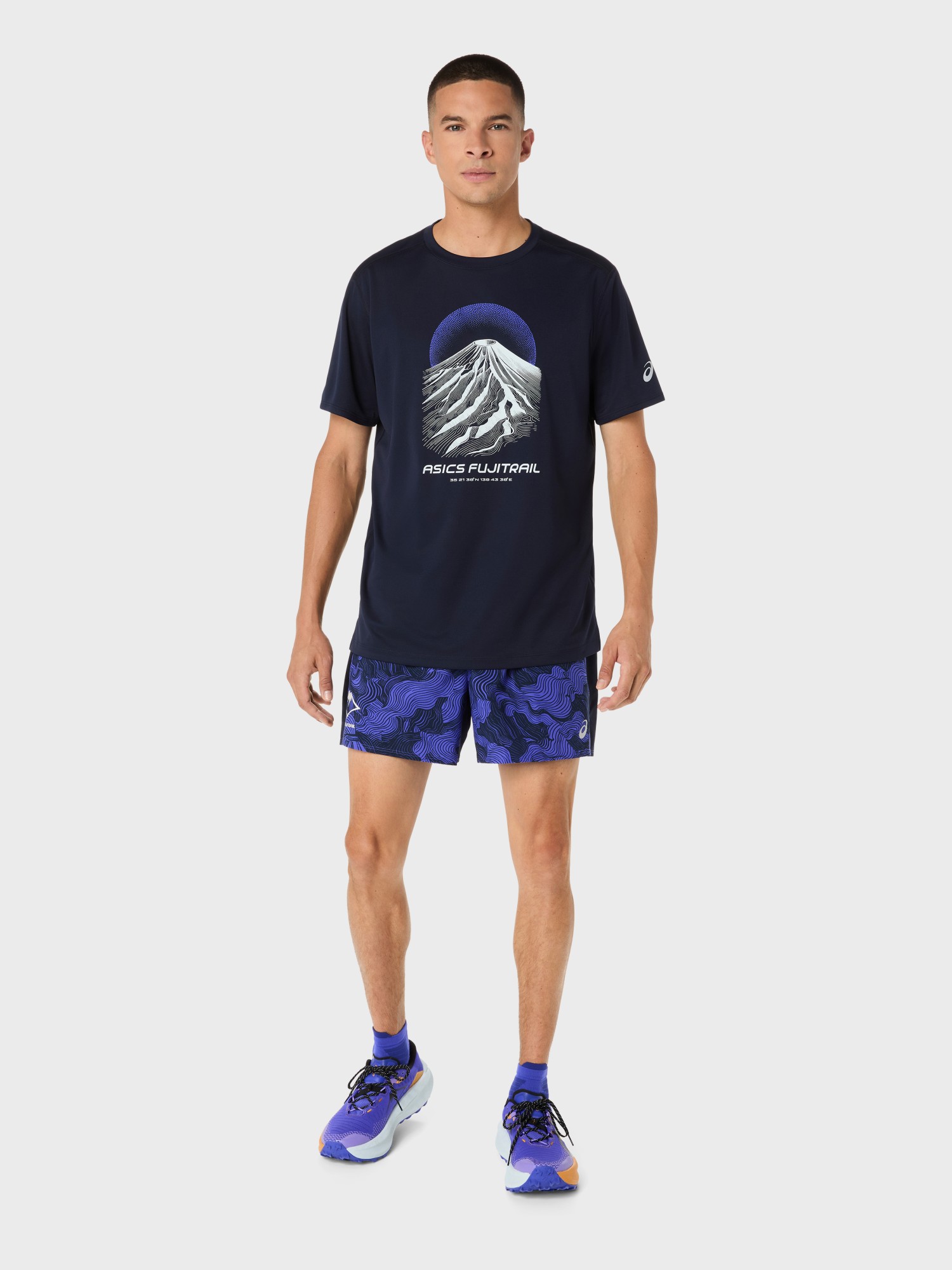 Футболка чоловіча Asics FUJITRAIL LOGO SS TOP темно-синя 2011D527-400 изображение 7