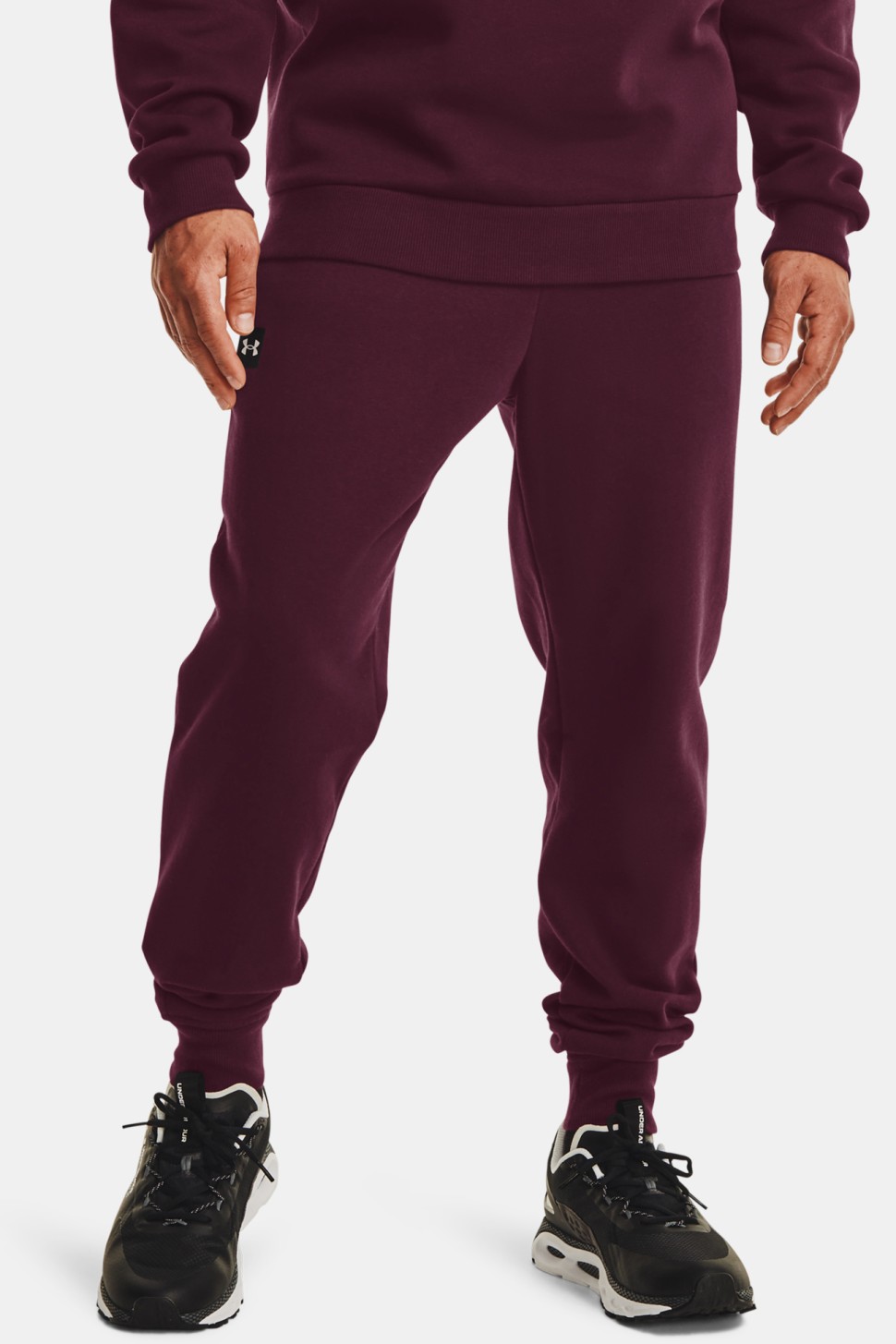 Чоловічі штани Under Armour Ua Rival Fleece Joggers бордові 1357128-600 — фото 3