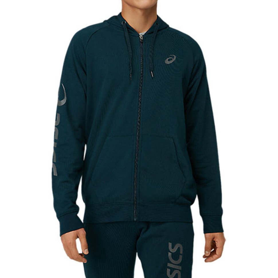 Толстовка чоловіча Asics Big Asics Fz Hoodie синя 2031A983-404 — фото 1