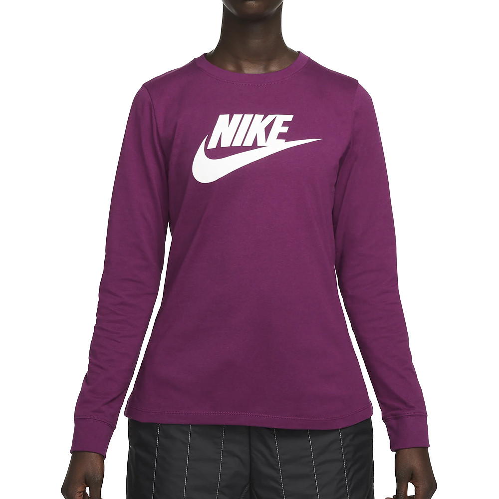 Футболка женская Nike W Nsw Tee Essntl Ls Icon Ftr фиолетовая BV6171-610 изображение 1