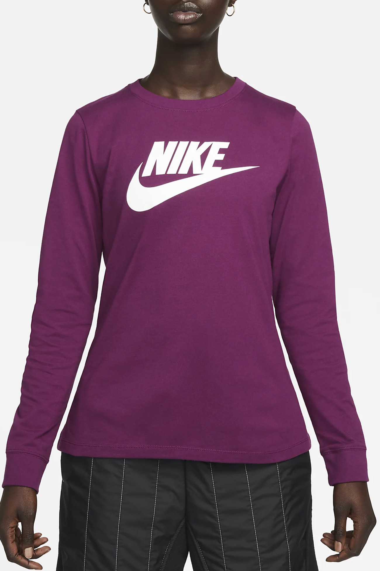 Футболка женская Nike W Nsw Tee Essntl Ls Icon Ftr фиолетовая BV6171-610 изображение 2