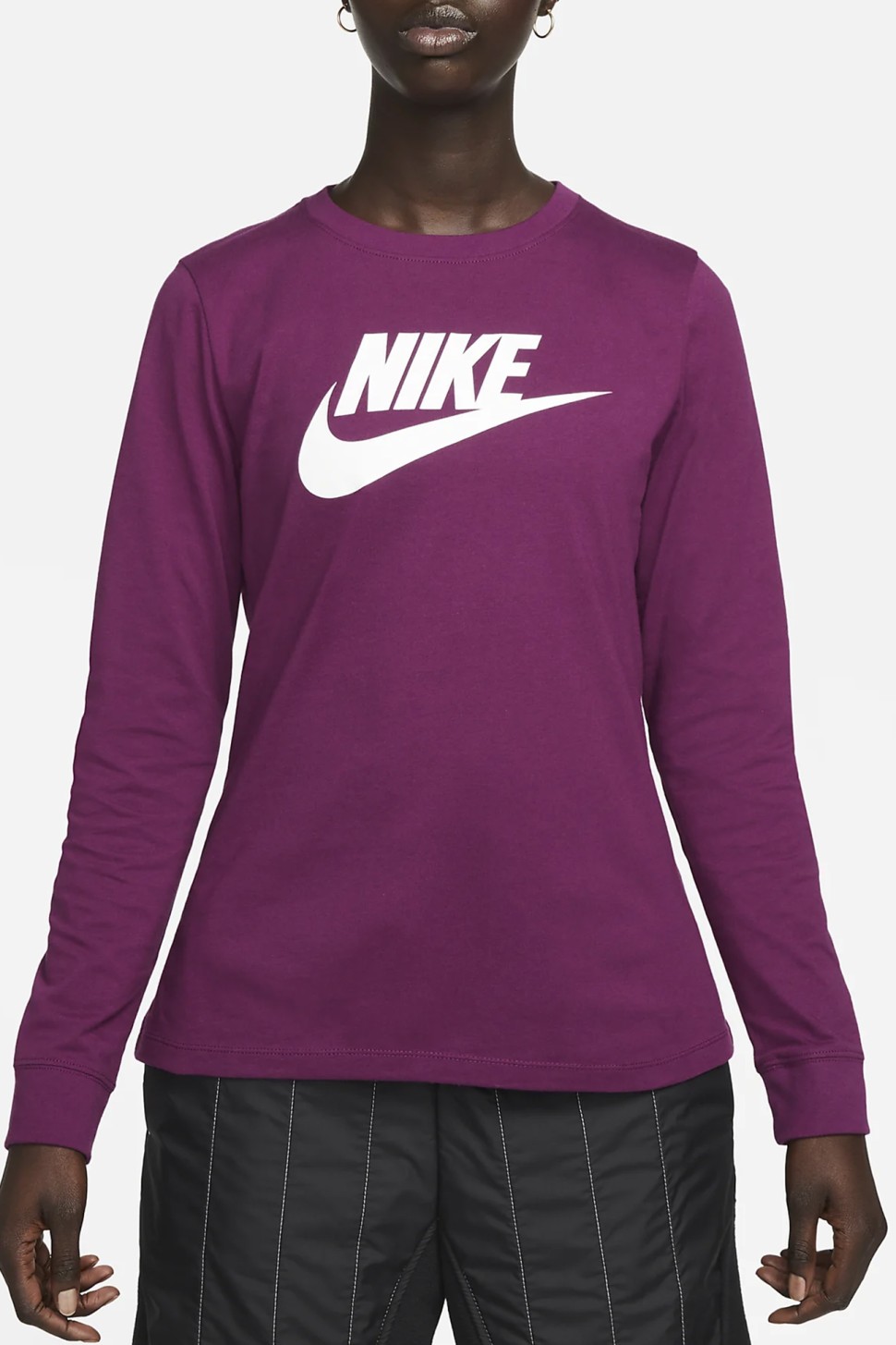 Футболка жіноча Nike W Nsw Tee Essntl Ls Icon Ftr фіолетова BV6171-610 — фото 2