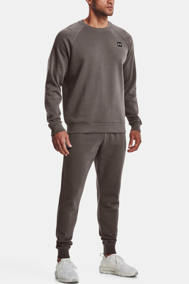 Толстовка чоловіча Under Armour UA Rival Fleece Crew коричнева 1357096-176 изображение 4