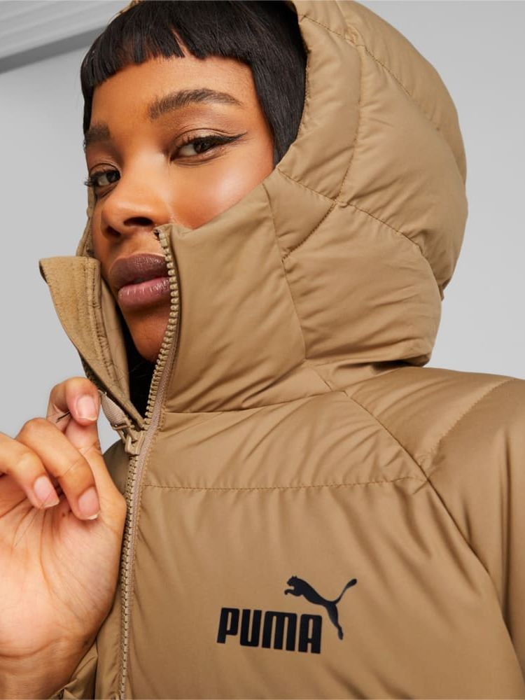 Куртка жіноча Puma Long Hooded Down Coat бежева 67536585 — фото 4