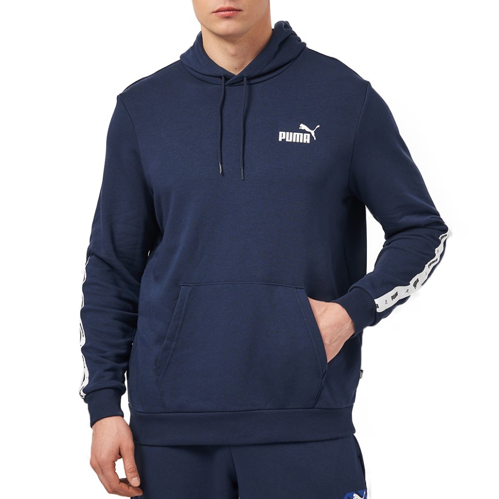 Толстовка мужская Puma ESS+ Tape Hoodie TR синяя 84738514 изображение 1