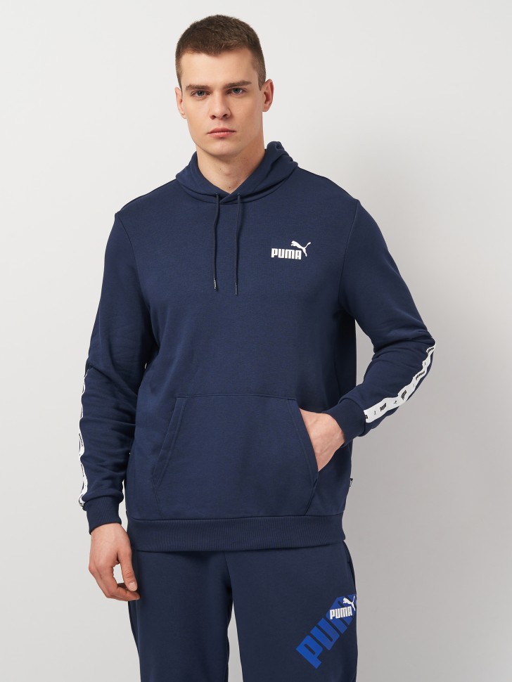 Толстовка мужская Puma ESS+ Tape Hoodie TR синяя 84738514 изображение 2