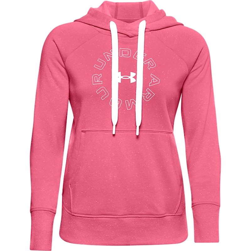 Толстовка жіноча Under Armour Rival Fleece Metallic Hoodie рожева 1356323-668 — фото 1