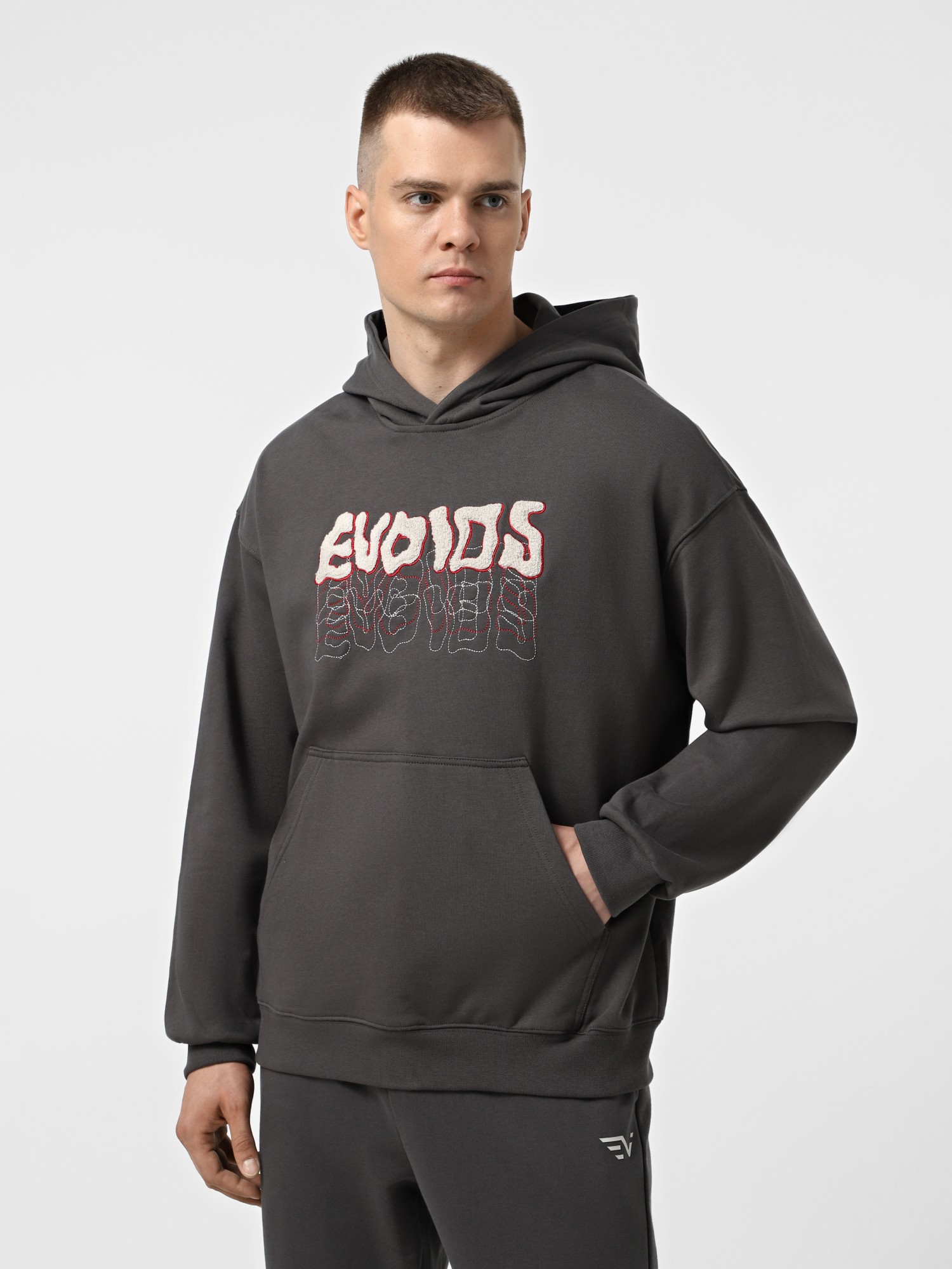 Толстовка чоловіча Evoids Thistle темно-сіра 552567-020 изображение 2