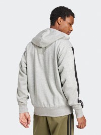 Толстовка мужская Adidas M 3S FL FZ HD серая JD1865 изображение 3