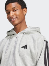 Толстовка мужская Adidas M 3S FL FZ HD серая JD1865 изображение 5