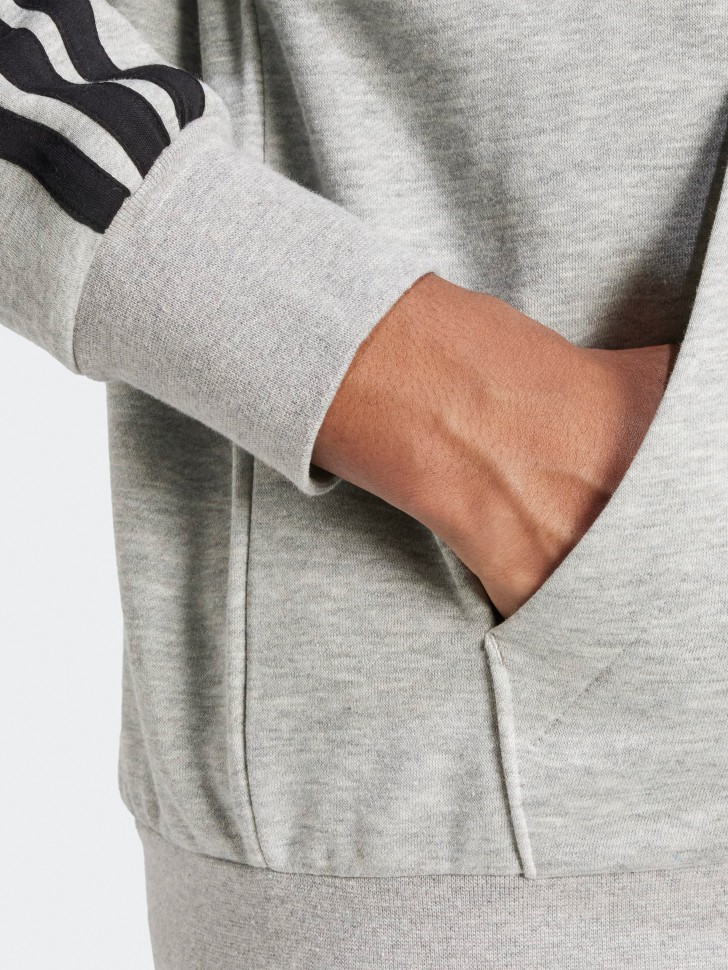 Толстовка мужская Adidas M 3S FL FZ HD серая JD1865 изображение 6