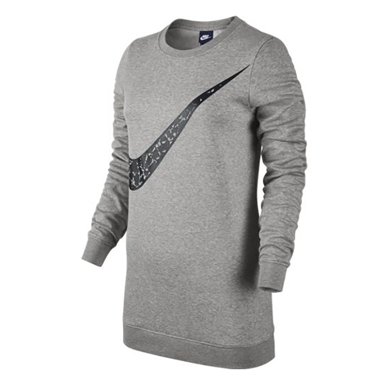 Толстовка женская Nike W NSW CRW FLC BF GX серая 803644-063 изображение 1