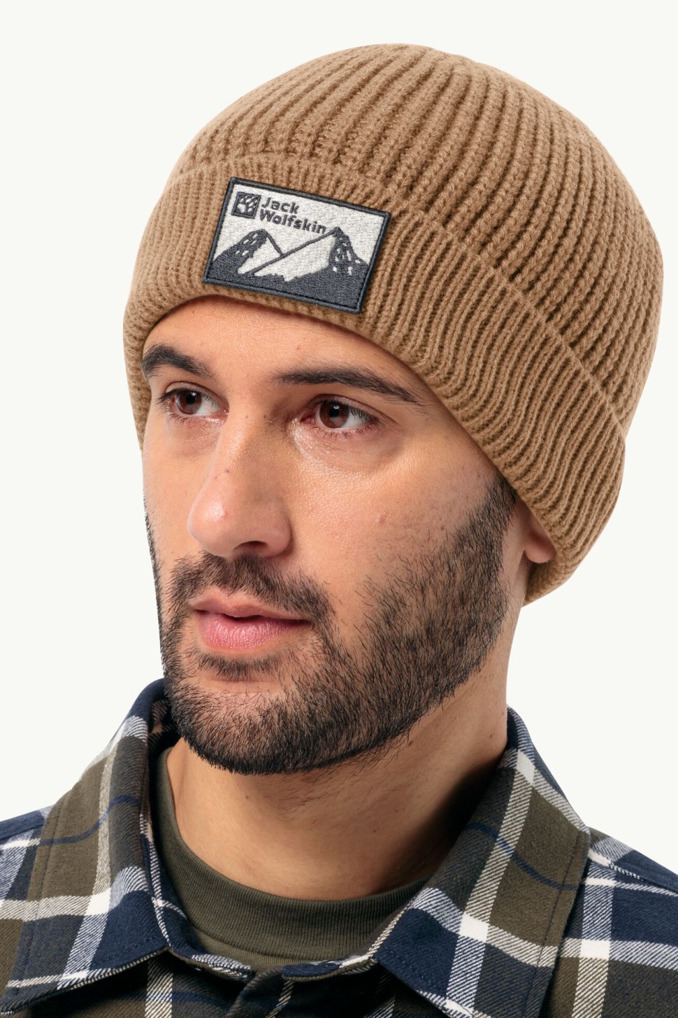 Шапка  унісекс Jack Wolfskin EDO BADGE BEANIE коричнева 1910062-5601 — фото 3