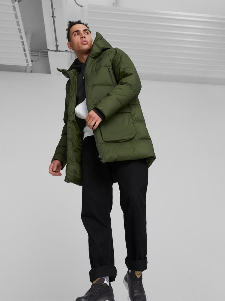 Куртка мужская Puma Protective Hooded Down Coat хаки 67537831 изображение 4
