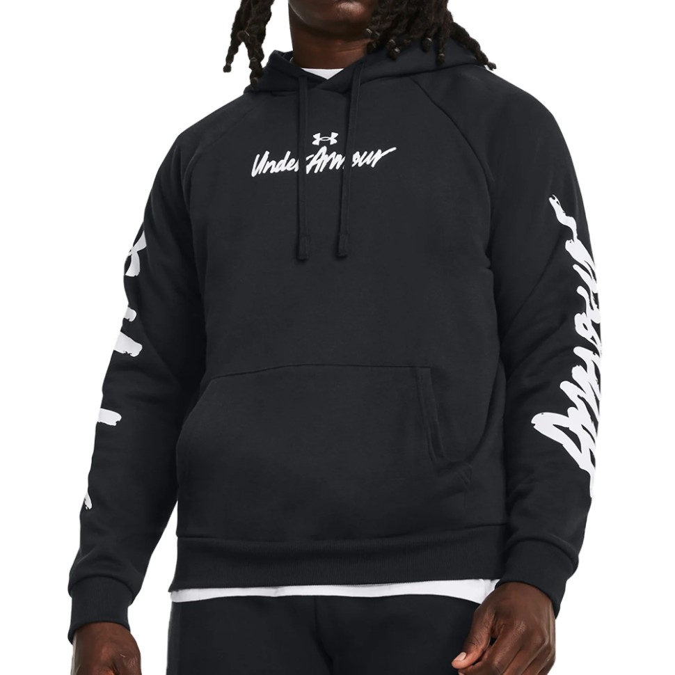Толстовка чоловіча Under Armour UA Rival Fleece Graphic HD чорна 1379760-001 — фото 1