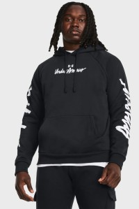 Толстовка мужская Under Armour UA Rival Fleece Graphic HD черная 1379760-001 изображение 2