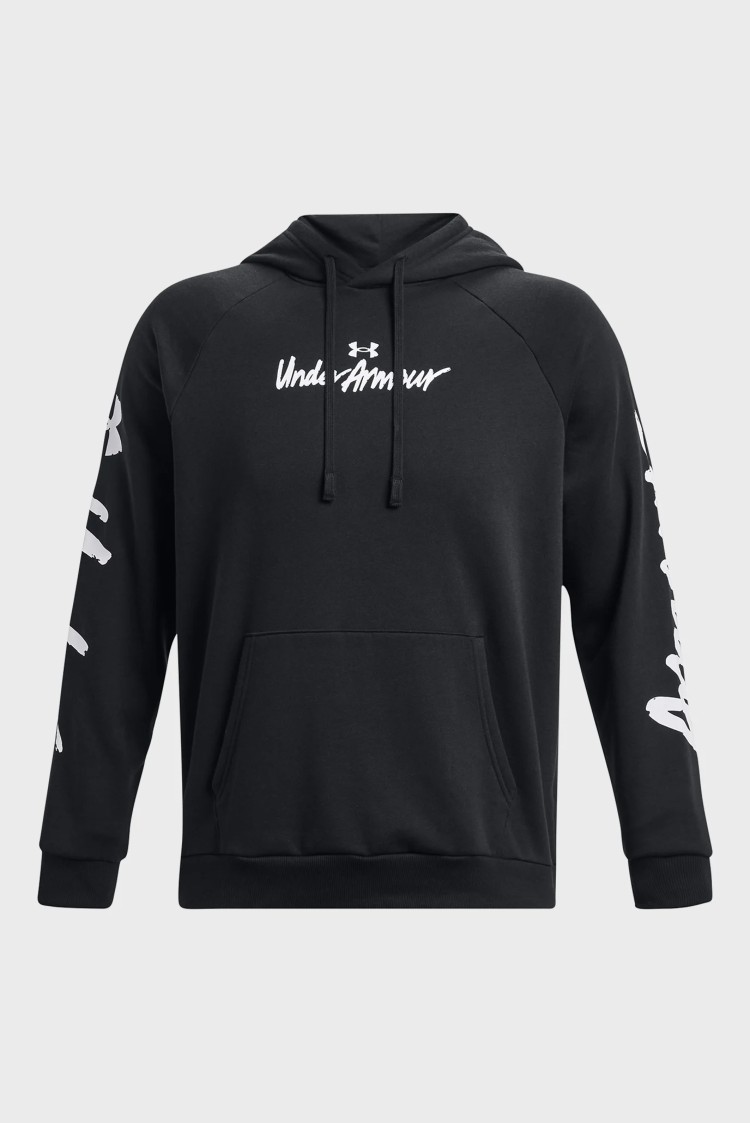 Толстовка мужская Under Armour UA Rival Fleece Graphic HD черная 1379760-001 изображение 6