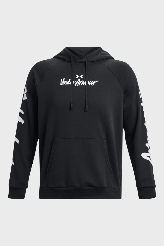 Толстовка мужская Under Armour UA Rival Fleece Graphic HD черная 1379760-001 изображение 6