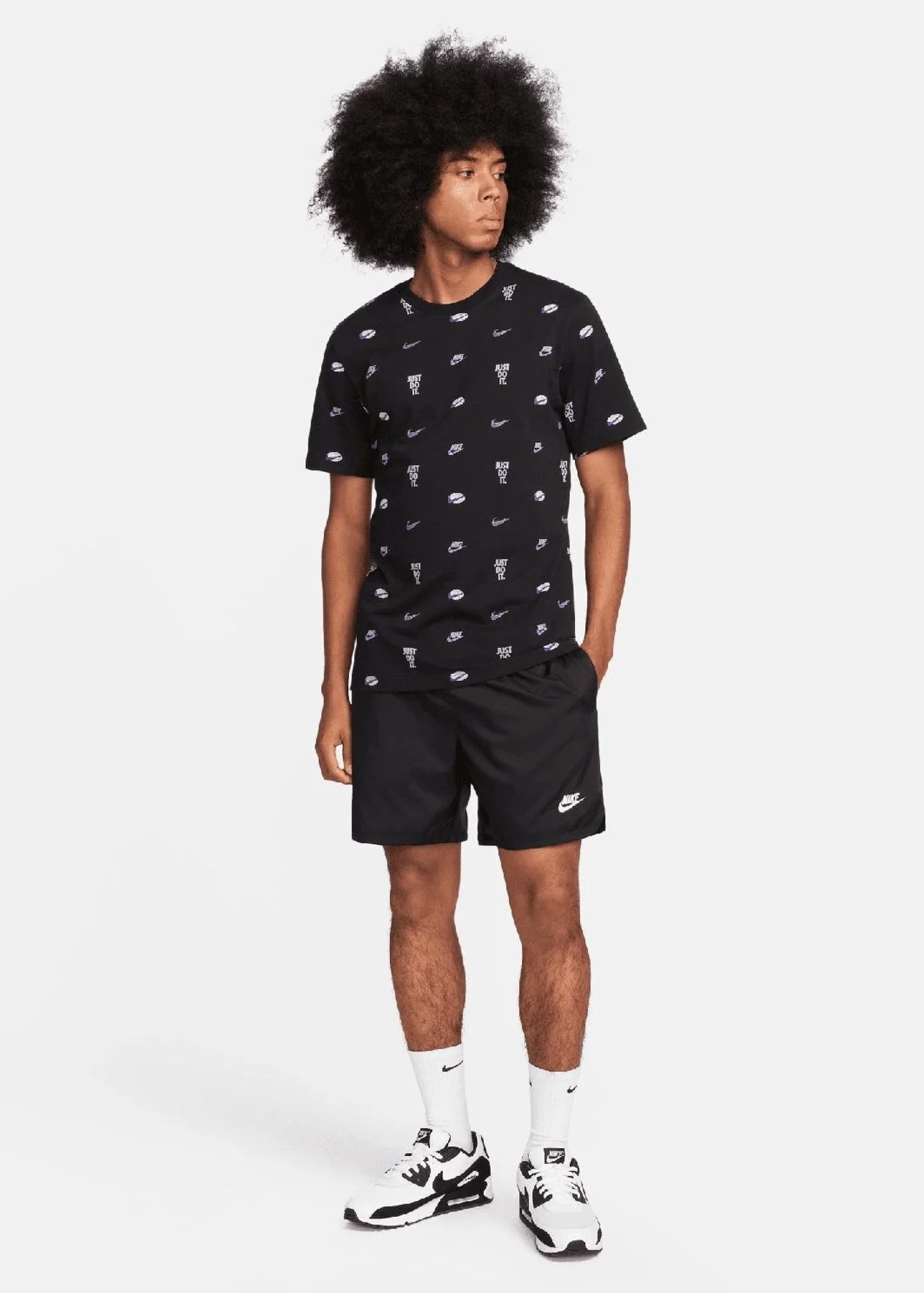 Футболка мужская Nike M NSW TEE M90 12MO AOP черная FQ8036-010 изображение 5