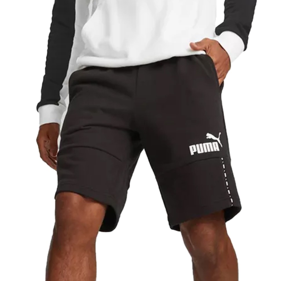 Шорти чоловічі Puma ESS BLOCK x TAPE Shorts 10" TR чорні 67334401 — фото 1