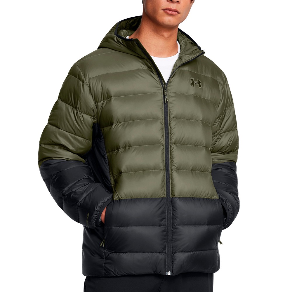 Куртка мужская Under Armour LEGEND DOWN HOODED JACKET оливковая 1385837-390