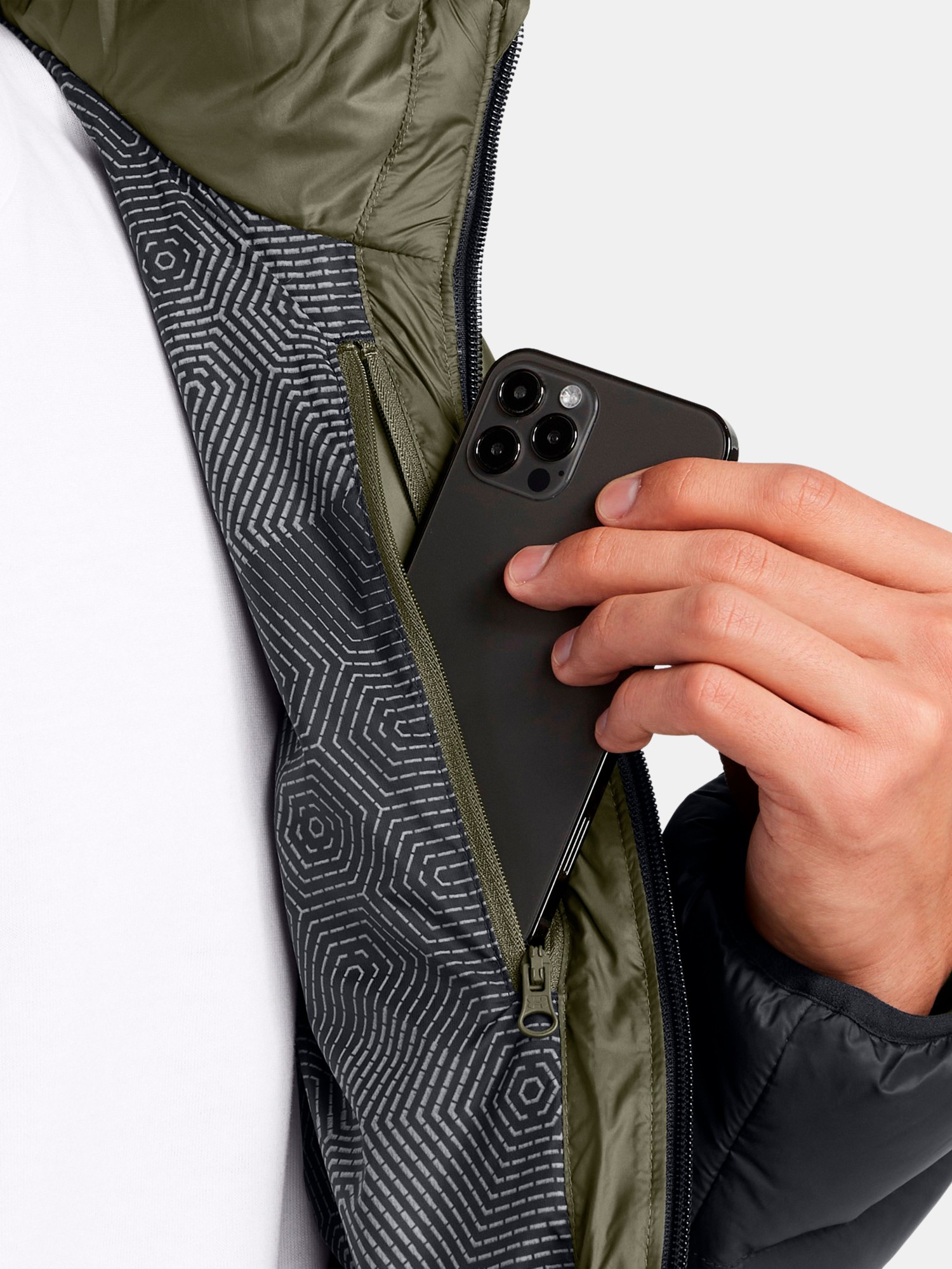 Куртка мужская Under Armour LEGEND DOWN HOODED JACKET оливковая 1385837-390 изображение 5