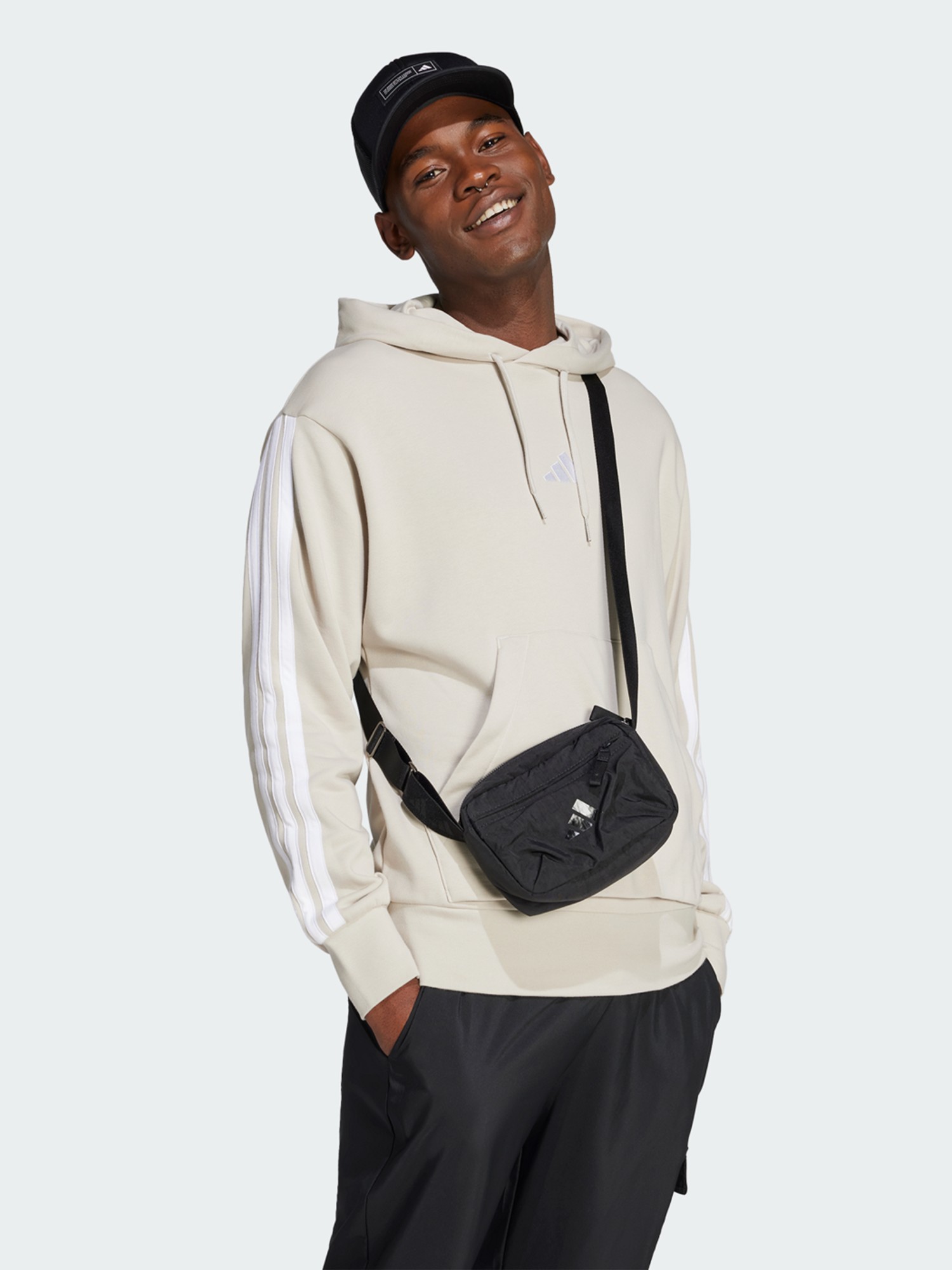 Толстовка чоловіча Adidas M 3S FT HD бежева JE6367 изображение 4