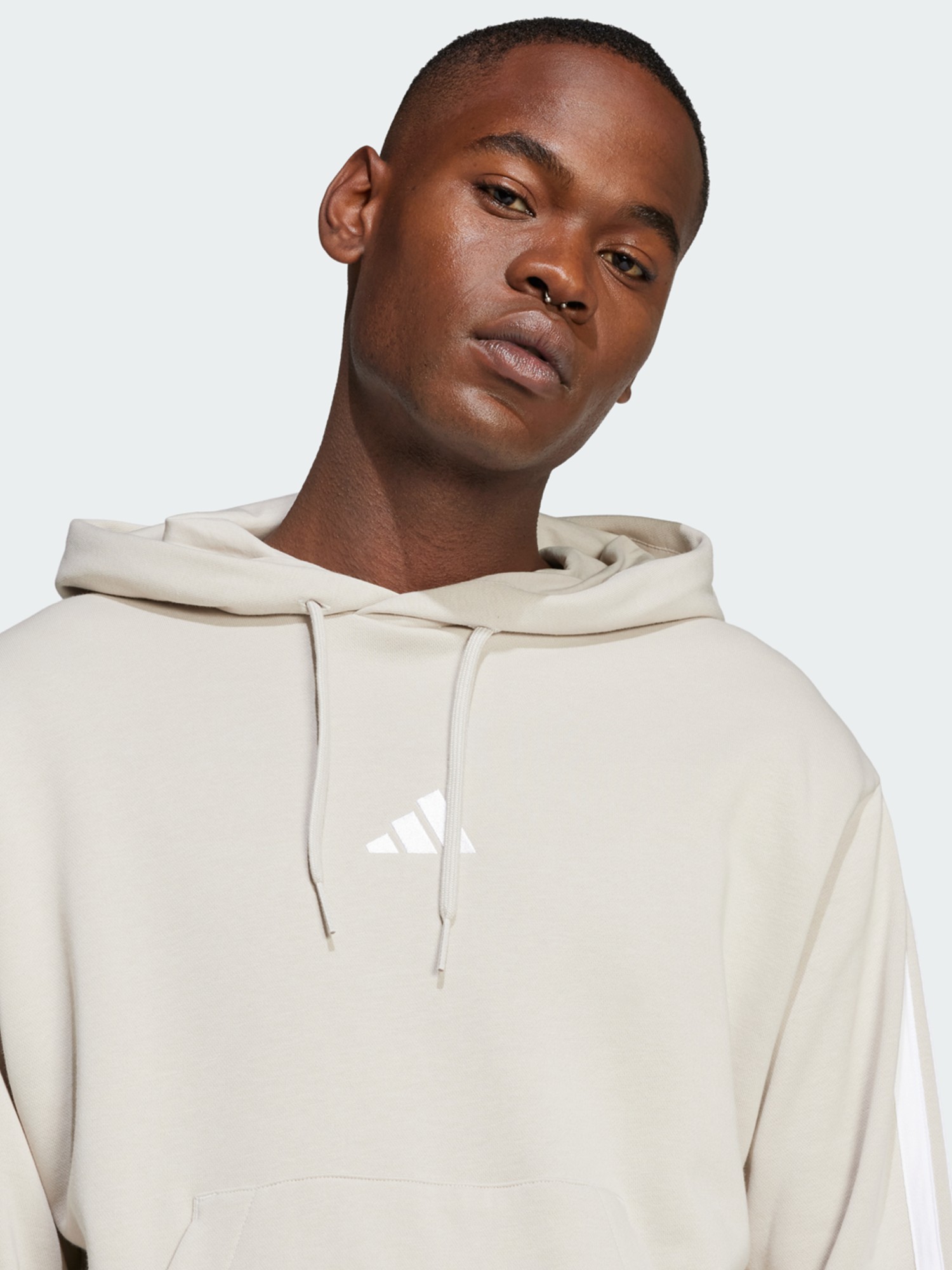 Толстовка чоловіча Adidas M 3S FT HD бежева JE6367 изображение 5