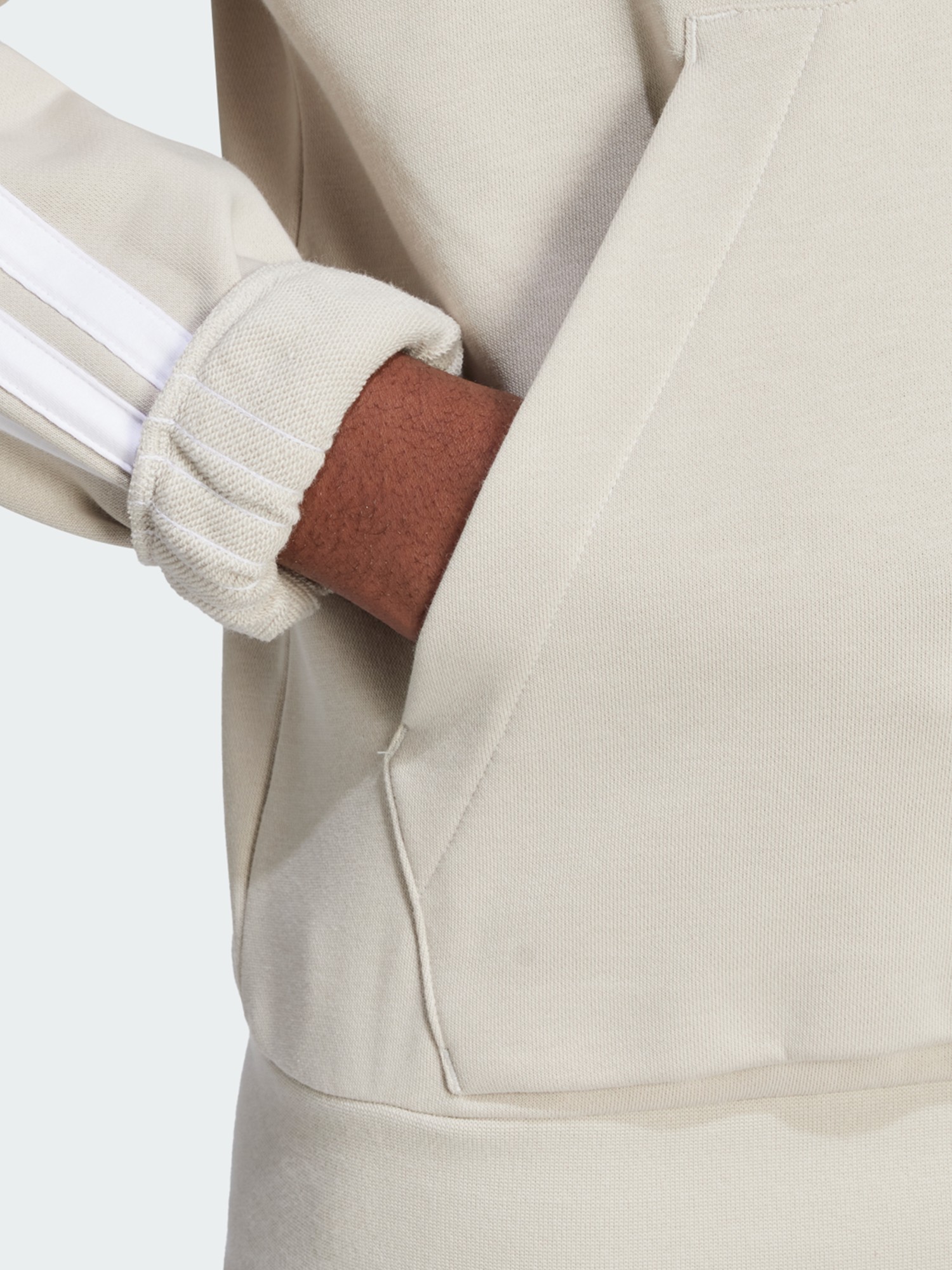 Толстовка чоловіча Adidas M 3S FT HD бежева JE6367 изображение 6